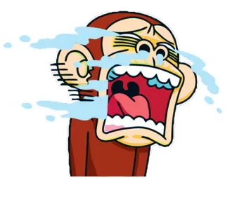 😩 猴子, 哭泣, 难过, 表情符号, 卡通 telegram sticker