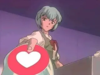 ❤️ Rei Ayanami Neon Genesis Evangelion anime, heart, rei, ayanami, evangelion telegram sticker