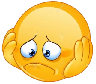 😔 Emoji, Sedih, Khawatir, Ekspresi, Perasaan telegram sticker