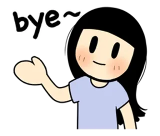 🙋 bye~ bye, goodbye, farewell, waving, cartoon, cute, friendly telegram sticker