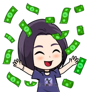🤑 @maydroid money, cartoon, wealth, dollars, cash, success telegram sticker
