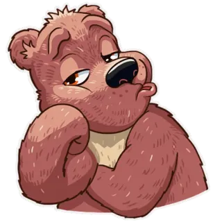 😒 urso, desenho animado, animal, fofo, urso pardo, adesivo telegram sticker