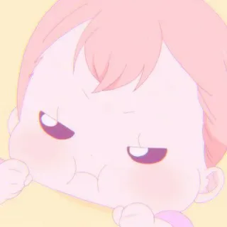 🍰 baby, cute, anime, cartoon, pink, angry telegram sticker