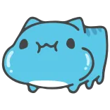 👍 Blob, Blu, Carino, Kawaii, Cartone animato telegram sticker