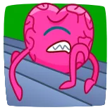 ๐ฌ brain, heart, pink, cartoon, expression, animated telegram sticker