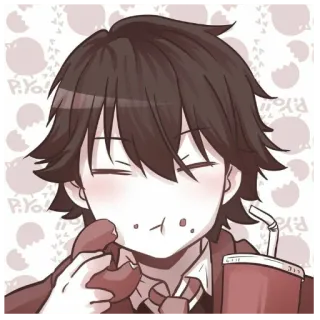 🍃 Anime, Manga, Comiendo, Lindo, Bebida, Dona, Dibujo animado telegram sticker