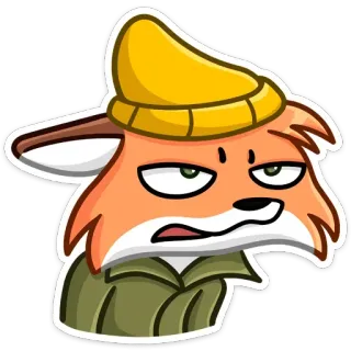 😒 renard, dessin animé, animal, personnage, autocollant telegram sticker