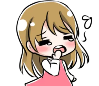 😪 desenho animado, menina, anime, fofo, preocupada, envergonhada, ilustração telegram sticker