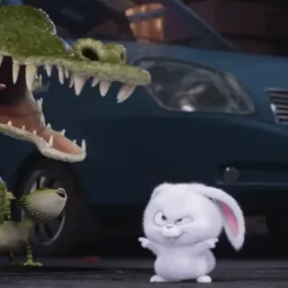 ❄ Snowball The Secret Life of Pets cartoon, animation, bunny, rabbit, snowball, animal, pet telegram sticker