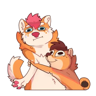 🤗 cartoon, animal, dog, hug, cute, friendship telegram sticker