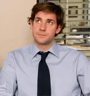 😂 Jim Halpert The Office man, office worker, tv show, expression, smirk telegram sticker