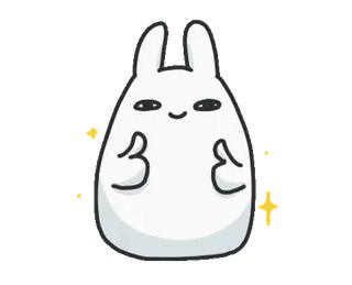 👍 lapin, lapinou, mignon, paillettes, dessin animé telegram sticker