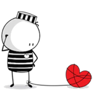 👮 kreskówka, serce, miłość, smutny, związek telegram sticker