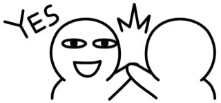 👍 YES Batti il cinque, Accordo, Festa, Successo, Approvazione telegram sticker