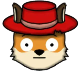 😳 fox, animal, cartoon, hat, character telegram sticker
