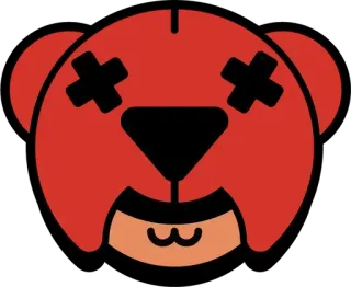 🐻 bear, animal, cartoon, cute, illustration, red, mascot telegram sticker