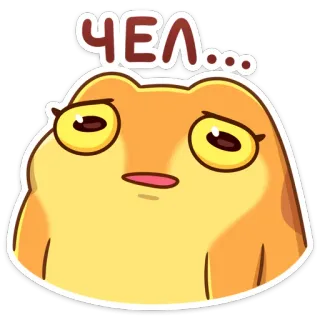 🤨 ЧЕЛ... grenouille, animal, dessin animé, triste, mème whatsapp sticker