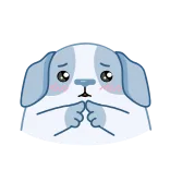 🥺 강아지, 개, 귀여운, 슬픈, 애원하는, 동물, 스티커 telegram sticker