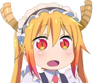 😊 Tohru Miss Kobayashi's Dragon Maid アニメ, ドラゴン, メイド, 角, かわいい, 漫画 telegram sticker