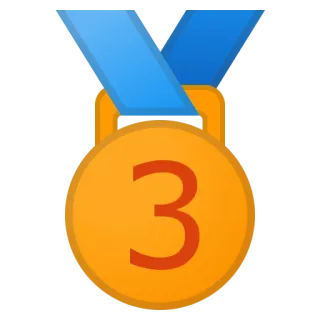 🥉 3 medal, third place, bronze, award, competition, number 3, achievement, ranking telegram sticker
