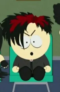 🖕 Michael South Park Cartoon, South Park, Goth, Michael, Animation, Erwachsenen-Cartoon telegram sticker
