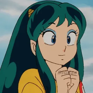 💁‍♀️ Lum Urusei Yatsura Lum, Urusei Yatsura, anime, manga, nhân vật, dễ thương, retro telegram sticker