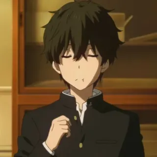 ➖ Houtarou Oreki Hyouka Anime, Personagem, Uniforme escolar, Hyouka, Houtarou Oreki whatsapp sticker