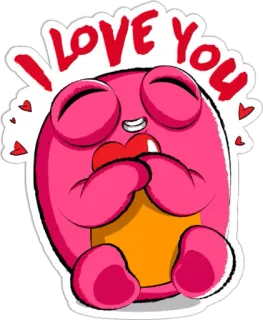 ❤️ I LOVE YOU amore, cuore, carino, rosa, cartone animato, affetto, relazione telegram sticker