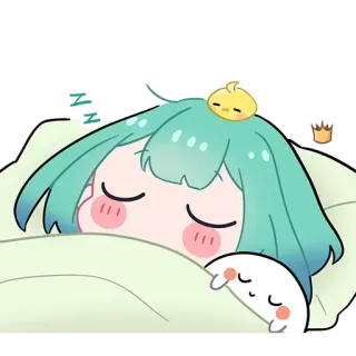 😴 anime, cute, sleep, chick, cartoon whatsapp sticker