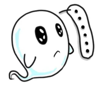 😕 spook, kawaii, schattig, personage, sticker telegram sticker