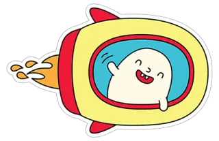 🖐 卡通, 火箭, 角色, 可爱, 友善, 挥手 telegram sticker