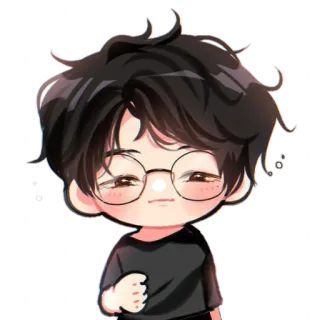 🦁 мультфильм, аниме, милый, очки, человек telegram sticker