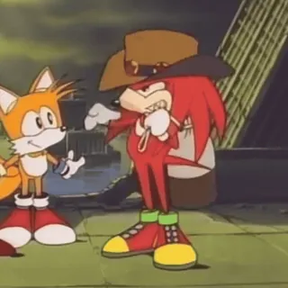 😎 Knuckles Наклз, Тейлз, Соник, Мультфильм telegram sticker
