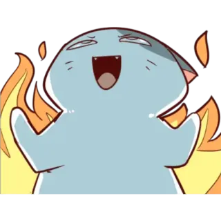 🔥 mèo, lửa, hoạt hình, dễ thương, động vật telegram sticker