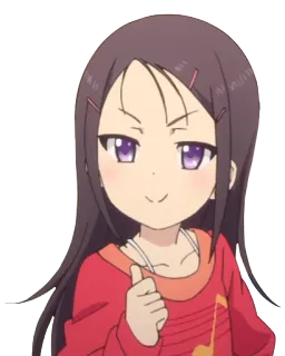 👍 Anime Mädchen, überheblich, Comicfigur, Daumen hoch whatsapp sticker