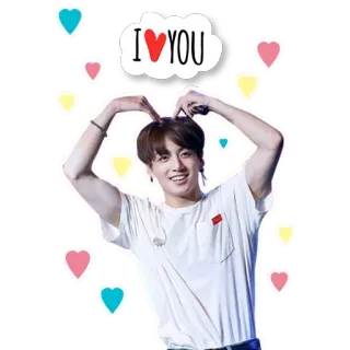 💜 I❤️YOU любовь, сердце, kpop, человек, привет, нежность whatsapp sticker
