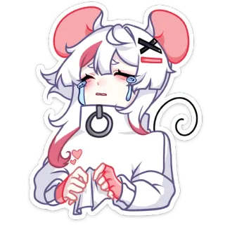 😰 Anime, Cartone animato, Pianto, Topo, Sticker, Triste, Kawaii whatsapp sticker