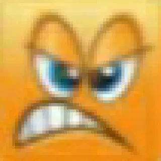 🤨 angry, face, emoji, expression, cartoon whatsapp sticker