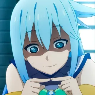 ❤️ Aqua Konosuba Anime, Personagem, Aqua, Konosuba, Engraçado, Fofo whatsapp sticker