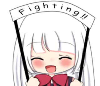 💪 Fighting!! Anime, Niedlich, Mädchen, Ermutigung, Unterstützung telegram sticker
