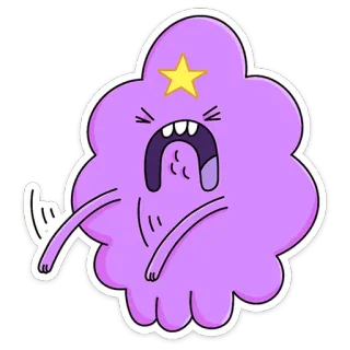 🤮 Lumpy Space Princess Adventure Time dessin animé, animation, princesse de l'espace Lumpy, Adventure Time, princesse, personnage, violet telegram sticker