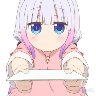 ✉ Kanna Kamui Miss Kobayashi's Dragon Maid Anime, Kawaii, Lindo, Dragón, Kanna, Manga whatsapp sticker