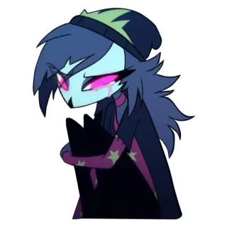 🥺 Octavia Goetia Helluva Boss Anime, Pássaro, Triste, Chorando, Desenho animado telegram sticker