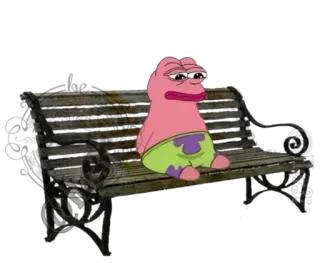😐 Patrick Star แพทริค, สพันจ์บ็อบ, มีม, เปเป้, เศร้า telegram sticker