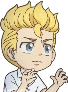 💫 Anime, Sticker, cheveux blonds, dessin animé, personnage, chibi whatsapp sticker