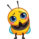 🥺 ผึ้ง, อีโมจิ, น่ารัก, การ์ตูน, อ้อนวอน, เศร้า telegram sticker