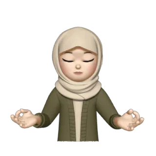 💿 Emoji, Medytacja, Muzułmanin, Hidżab, Joga, Spokój telegram sticker
