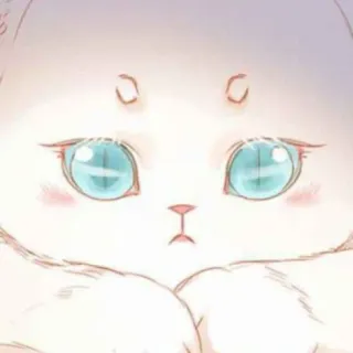 🌧 gato, lindo, animal, dibujo animado, blanco, kawaii telegram sticker