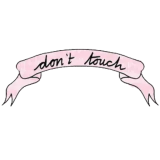 😌 don't touch dont touch, banner, pink, warning, personal space telegram sticker