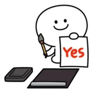 👍 Yes ja, bestätigend, zustimmen, zustimmung, positiv, cartoon, aufkleber whatsapp sticker